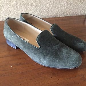 Talbots Genuine Suede Green Loafers 8.5M